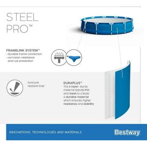 კარკასული ბასეინი BESTWAY 56677 (305*76 სმ, 4678 ლიტრი)