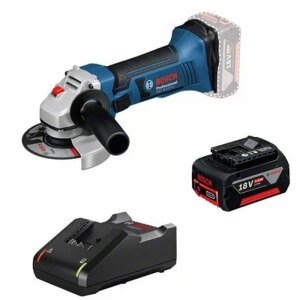კუთხსახეხი აკუმულატორზე BOSCH GWS 18-125 V-LI + (1X4,0AH+GAL 18-40 C)